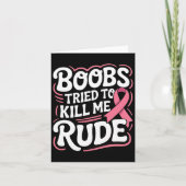 乳おもしろいがん闘士生存者ピンクリボンM カード (正面)