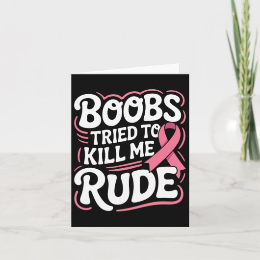 乳おもしろいがん闘士生存者ピンクリボンM カード (正面)