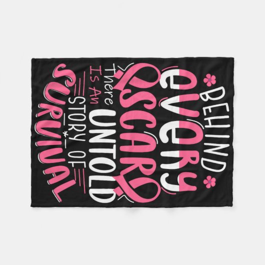 乳おもしろい癌の未聞の傷跡の後ろに フリースブランケット (正面(横))