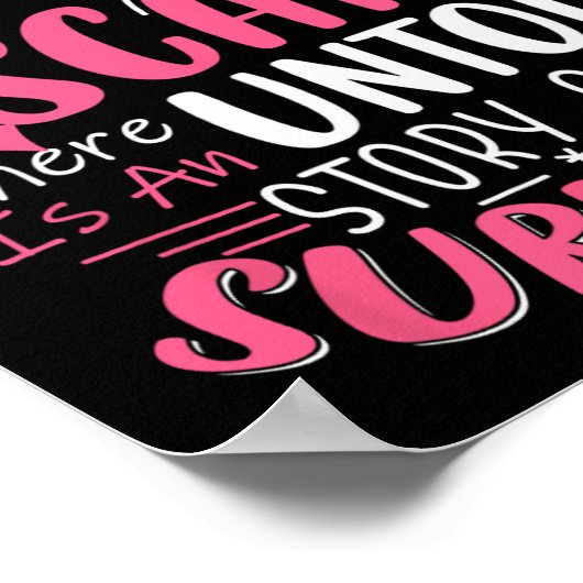 乳おもしろい癌の未聞の傷跡の後ろに ポスター (角)