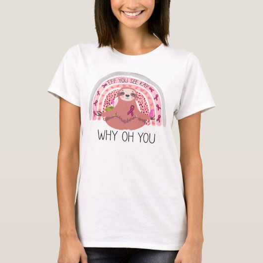 乳おもしろい癌スロッド戦士ヨガシャツ Tシャツ (正面)