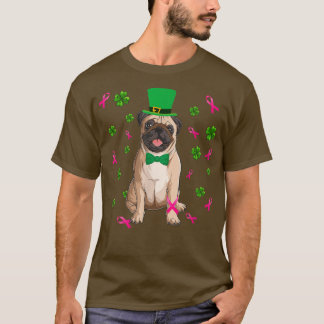 乳がんおもしろいパグ犬セントパトリックの日 Tシャツ
