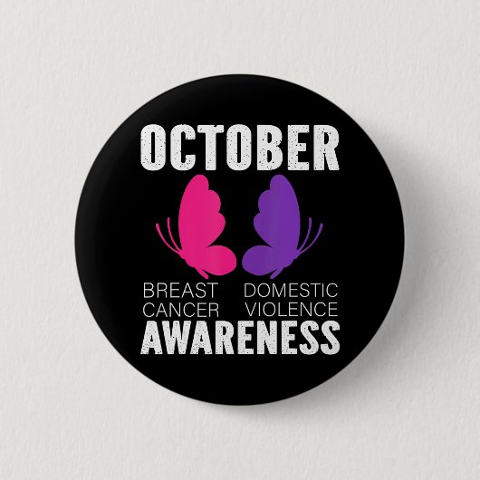 乳がんおよび家庭内暴力認識度 缶バッジ (正面)