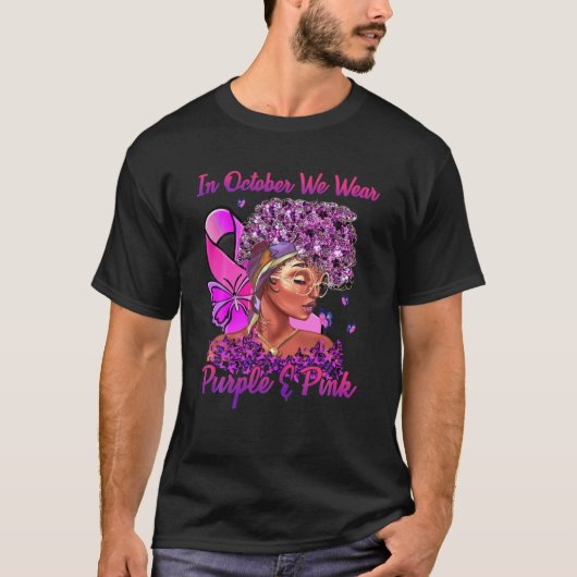 乳がんおよび家庭内暴力認識度Blac Tシャツ (正面)