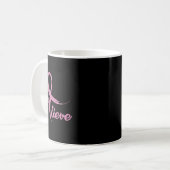 乳がんががんリボンと闘う コーヒーマグカップ (正面左)