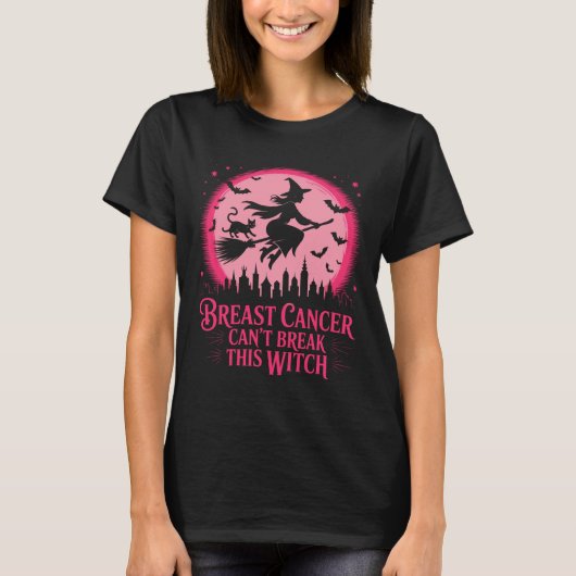 乳がんがこの魔女のハロウィンを壊せない Tシャツ (正面)