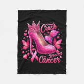 乳がんがクイーンブラックアフロ女王のように戦う フリースブランケット (正面)