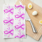 乳がんが愛の勇気を願う キッチンタオル (四つ折り)