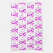 乳がんが愛の勇気を願う キッチンタオル (縦)