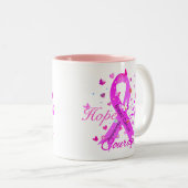 乳がんが愛の勇気を願う ツートーンマグカップ (正面右)