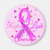 乳がんが愛の勇気を願う マグネット (正面)