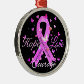 乳がんが愛の勇気を願う メタルオーナメント (右)