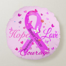 乳がんが愛の勇気を願う ラウンドクッション