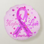 乳がんが愛の勇気を願う ラウンドクッション (裏面)