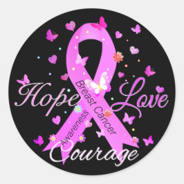 乳がんが愛の勇気を願う ラウンドシール