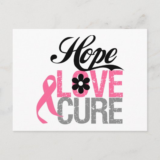 乳がんが愛の治療の贈り物を望む ポストカード (正面)