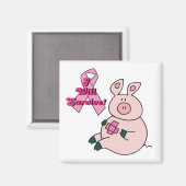 乳がんが豚に生き延びなる マグネット (正面/裏面)
