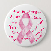 乳がんで何でもできるんカスタマイズだ 缶バッジ (正面)