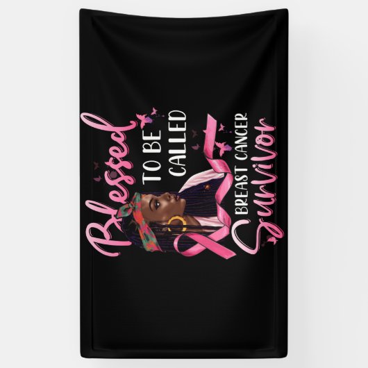 乳がんと賛美呼ばれるアフリカ系アメリカ人 横断幕 (縦)