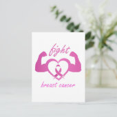 乳がんと闘うために腕を曲げる ポストカード (スタンド正面)