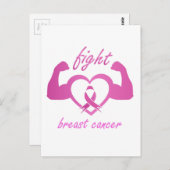 乳がんと闘うために腕を曲げる ポストカード (正面/裏面)