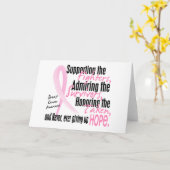 乳がんと闘う人々 生存者 追悼  水彩 ピンク リボン カード (黄色い花)