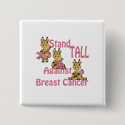 乳がんに対して背が高い 缶バッジ (正面)