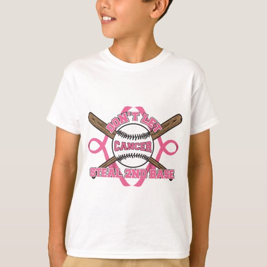 乳がんに2塁を奪われるな - 乳がん Tシャツ (正面)