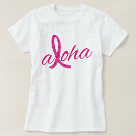 乳がんのためのアロハスピリットピンクリボンデザイン Tシャツ