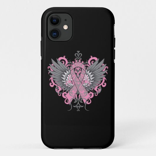 乳がんのカッコいい翼 Case-Mate iPhoneケース (裏面)