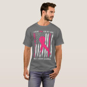 乳がんの妻 ピンクのリボン 私の戦いは妻の戦い Tシャツ (正面フル)