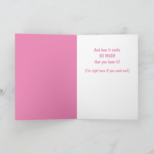 乳がんの怒りおもしろい猫 カード (内部)