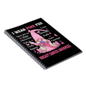 乳がんの格言I衣服ピンク ノートブック (右側)