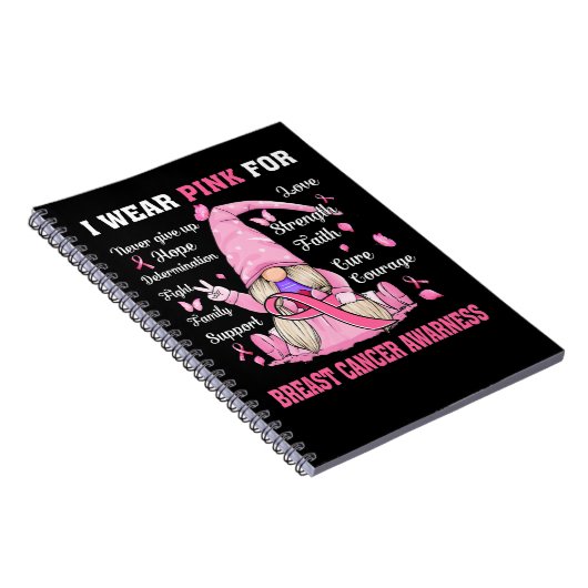 乳がんの格言I衣服ピンク ノートブック (右側)