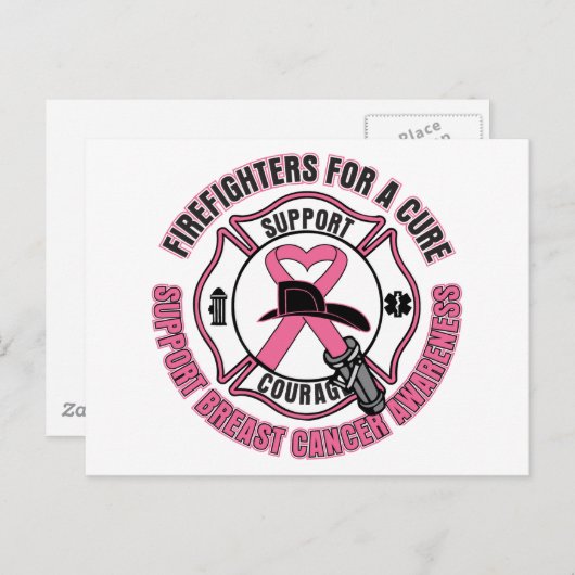 乳がんの治癒のための消防士 ポストカード (正面/裏面)
