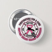 乳がんの治癒のための消防士 缶バッジ (正面&裏面)