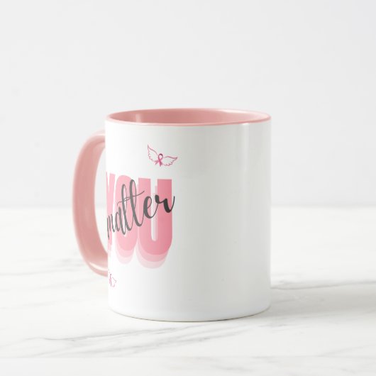 乳がんの贈り物に力を与えることは問題だ マグカップ (正面左)