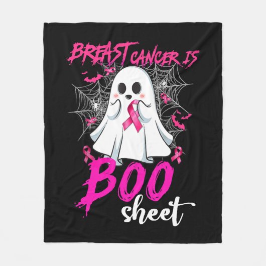 乳がんはブシートハロウィーン乳がん フリースブランケット (正面)