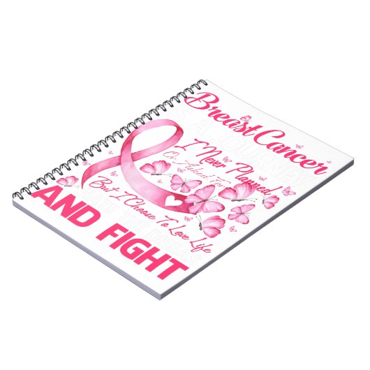 乳がんは私が決して計画しなかった旅である ノートブック (左側)