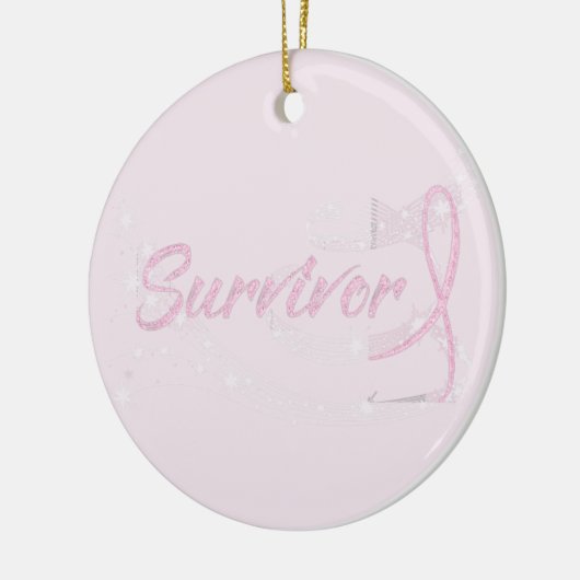 乳がんを克服したクリスマス装飾品 セラミックオーナメント (左)