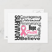 乳がんを克服したコラージュ ポストカード (正面/裏面)