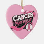 乳がんを克服したバナー セラミックオーナメント (右)