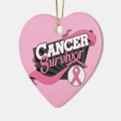 乳がんを克服したバナー セラミックオーナメント (左)