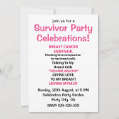 乳がんを克服したパーティーお祝い 招待状 (正面)