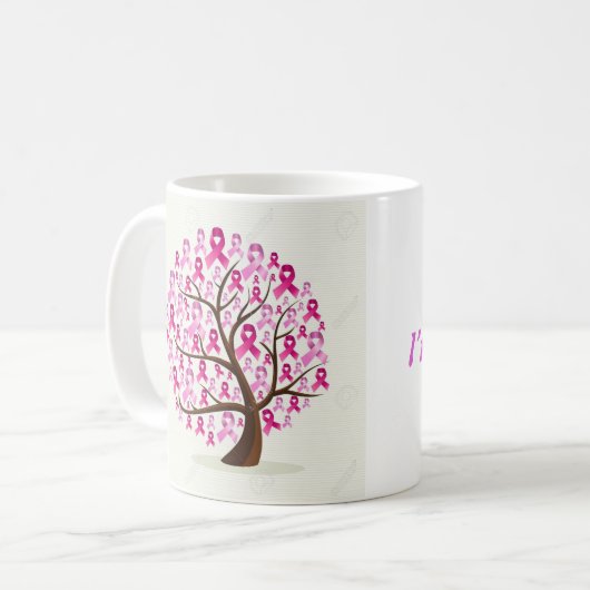 乳がんを克服したマグカップ コーヒーマグカップ (正面左)