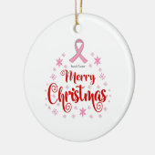 乳がんを克服したメリークリスマス セラミックオーナメント (左)