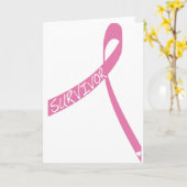 乳がんを克服したリボン カード (黄色い花)
