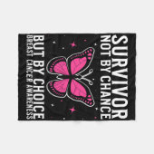 乳がんを克服した乳がん認識度 フリースブランケット (正面(横))