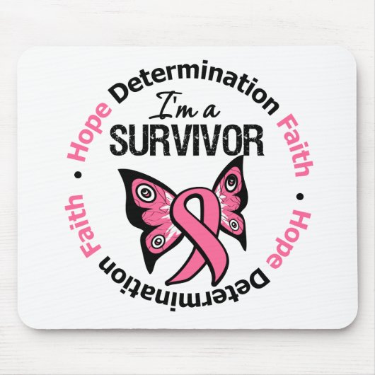 乳がんを克服した人々の希望の決定信仰 マウスパッド (正面)
