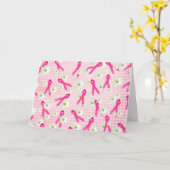 乳がんを克服した人のためのピンクリボン カード (黄色い花)